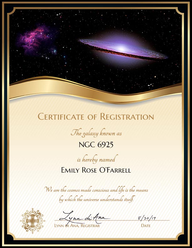 name a galaxy certificate